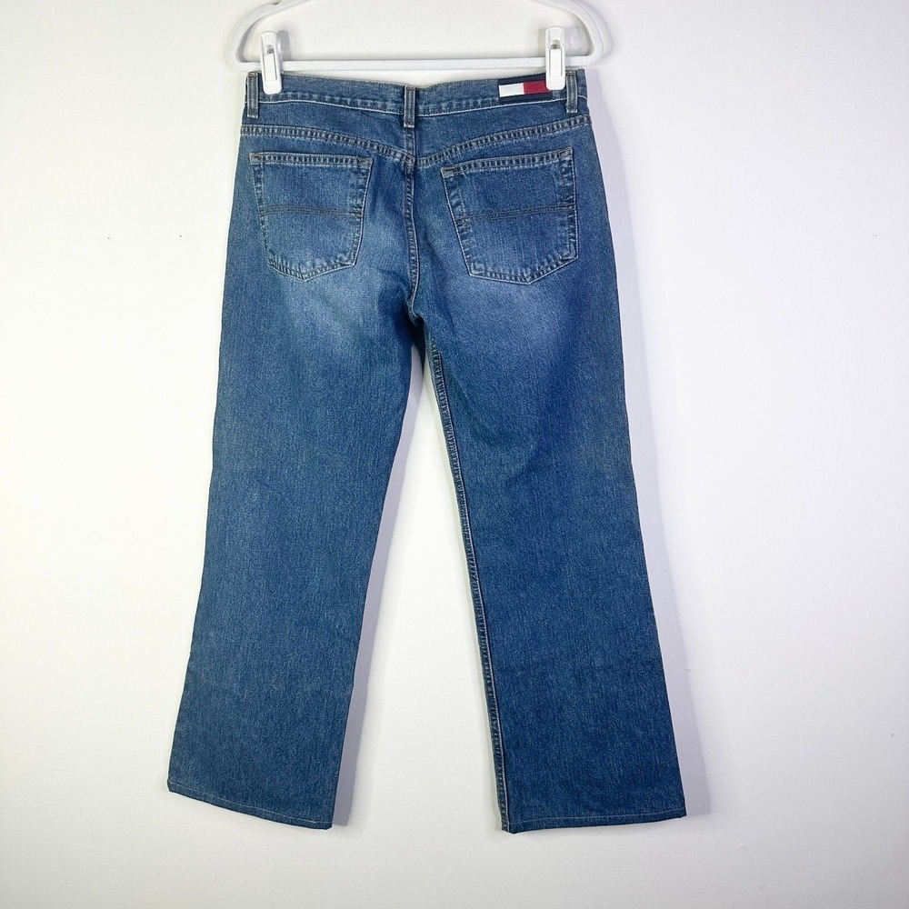Tommy Hilfiger Jeans Women Juniors 7 Tomboy VTG Relaxed Flare Cotton Preppy Y2K - Picture 2 of 11